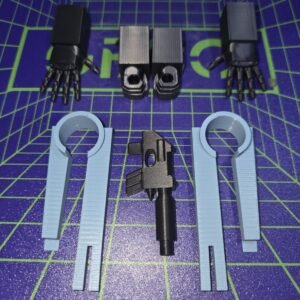 3D Printed Upgrades Shoulder Fillers, Fixed Hands, Fists & Gun For G1 Whirl Blue