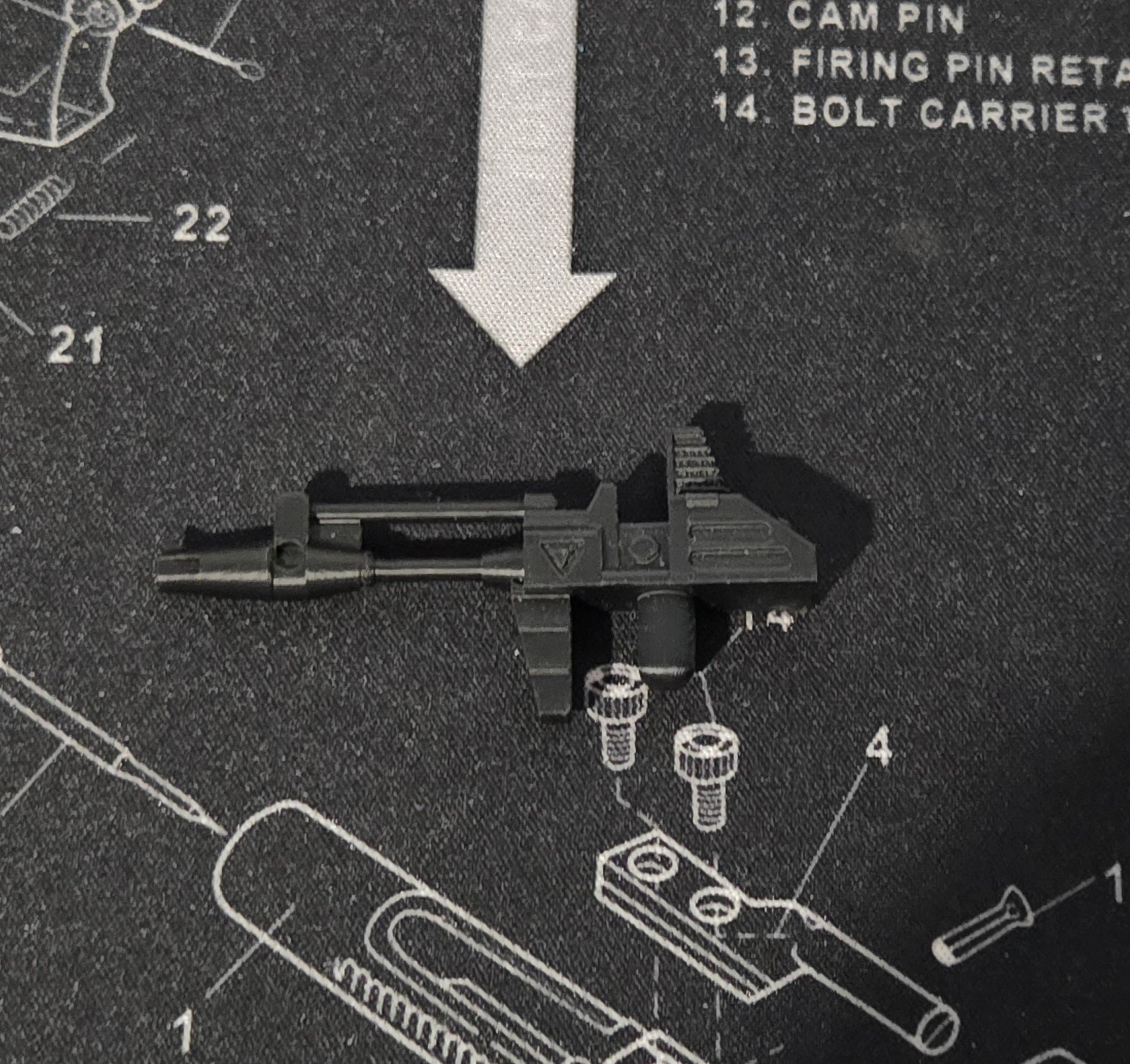 3D Printed Replacement Transformers G1 Grapple & Inferno Gun Black PLA - Image 2