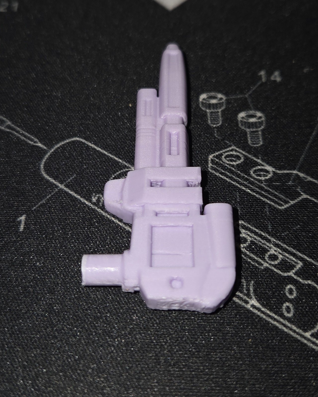 Transformers G1 Monstructor 3D Printed Replacement Main Gun Pastel Purple PLA - Image 3