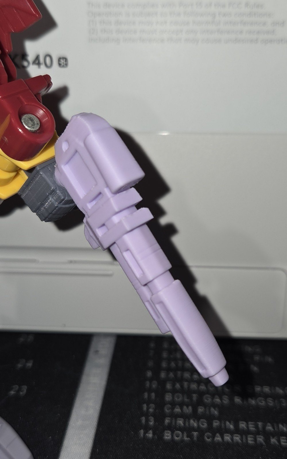 Transformers G1 Monstructor 3D Printed Replacement Main Gun Pastel Purple PLA - Image 4