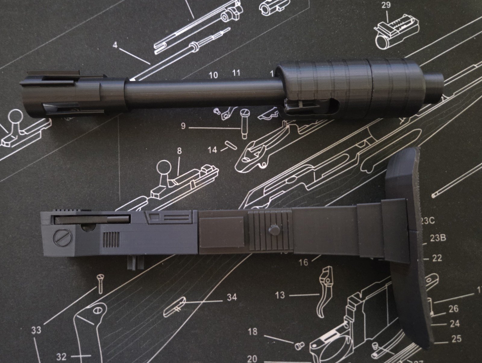 3D Printed Custom Stock & Barrel Extention Kit For Transformers G1 Megatron