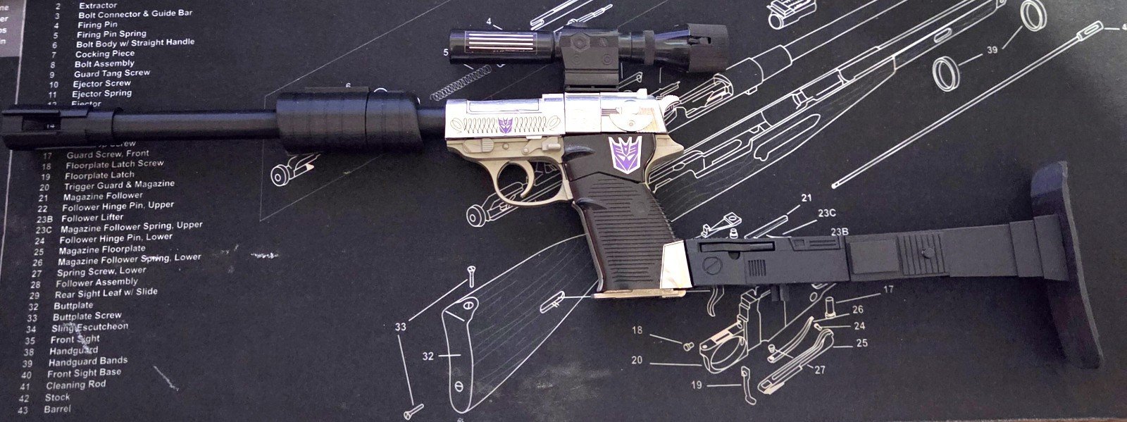 3D Printed Custom Stock & Barrel Extention Kit For Transformers G1 Megatron - Image 5