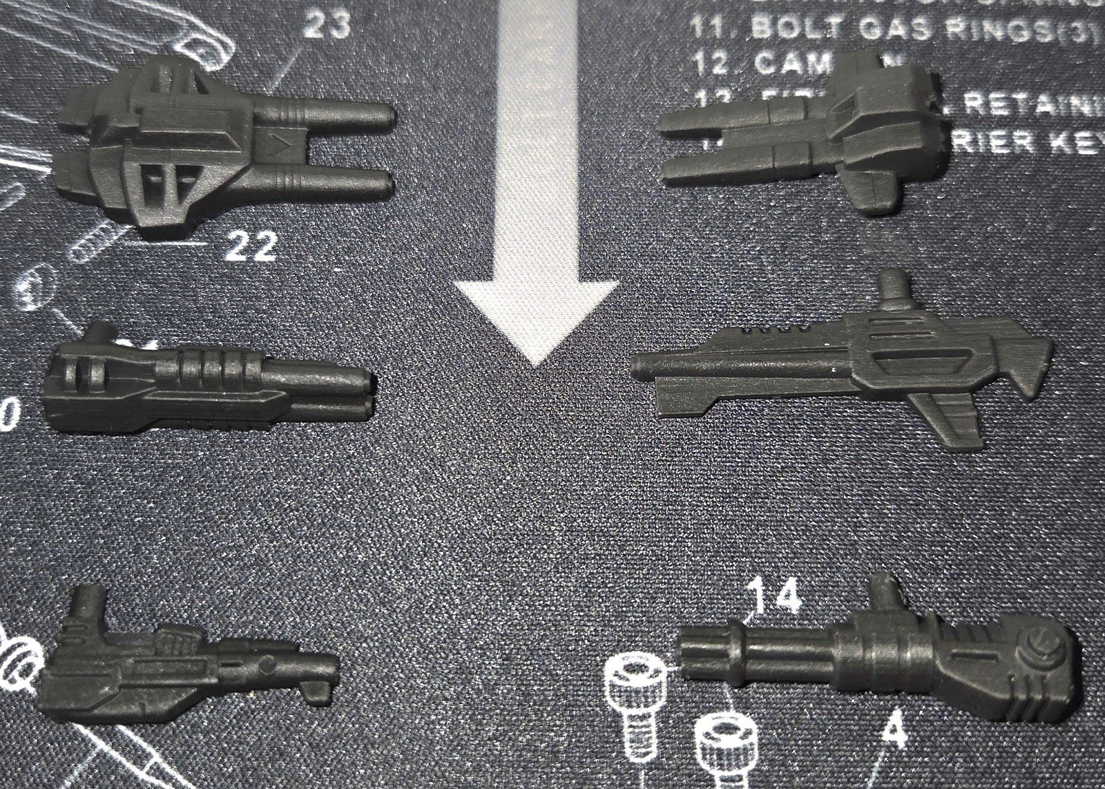Transformers G1 Dinoking 3D Printed Replacement Small Weapons All x6 Small Guns