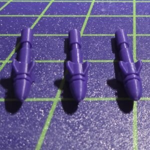 3D Printed Transformers G1 Blitzwing Missiles Set Of x3 Made Of Purple ABS
