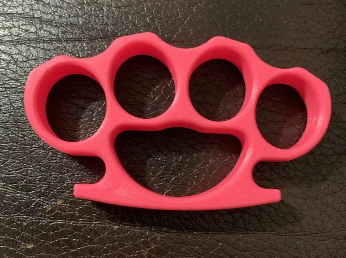 3D Printed Knuckles Pink PLA for Cosplay, Props, or Even Self Defense NOT STEEL