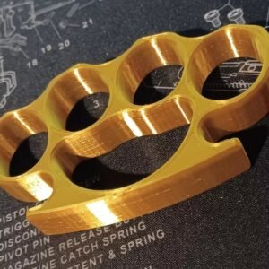  3D Printed Knuckles Gold Silk PLA for Cosplay, Props, or Even Self Defense NOT STEEL