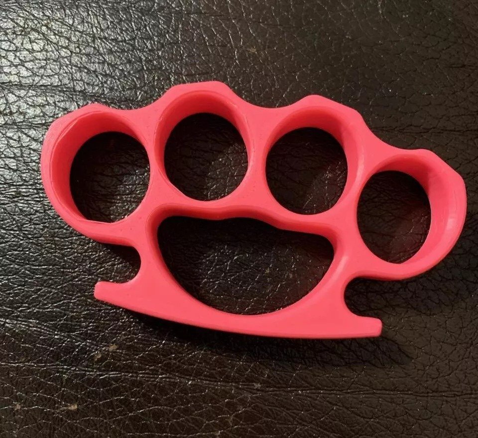 3D Printed Knuckles Pink PLA for Cosplay, Props, or Even Self Defense NOT STEEL - Image 2