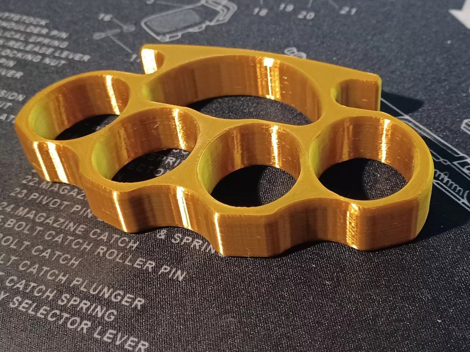 3D Printed Knuckles Gold Silk PLA for Cosplay, Props, or Even Self Defense NOT STEEL - Image 2