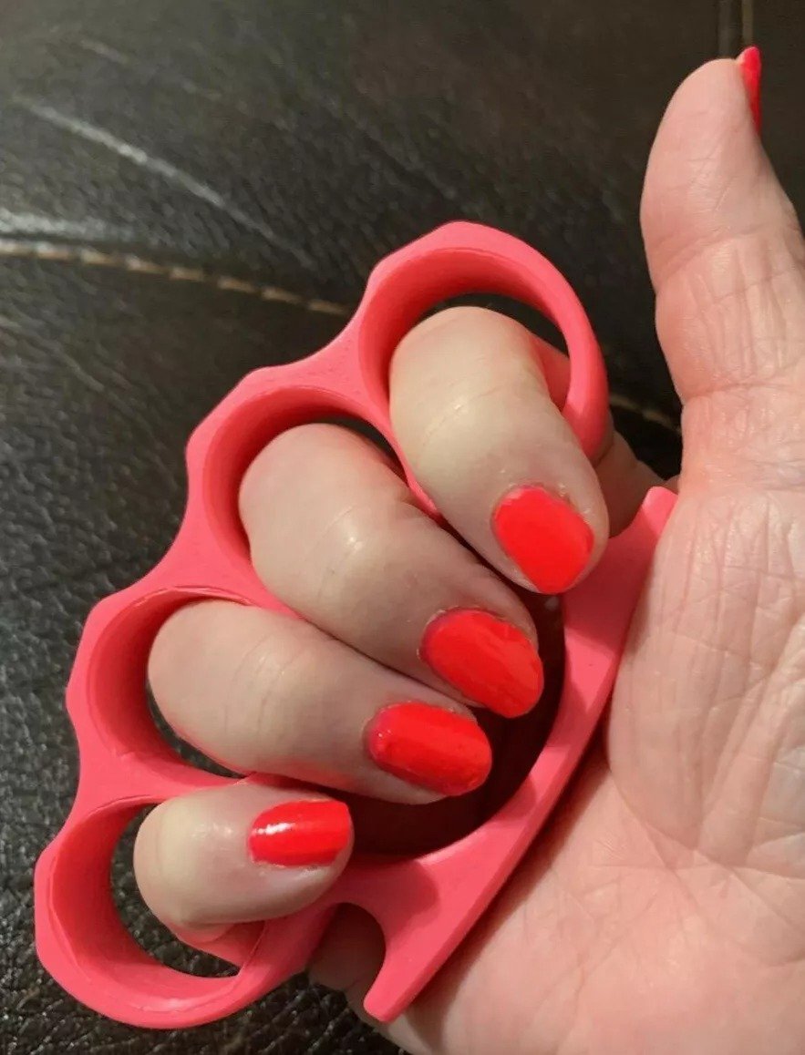 3D Printed Knuckles Pink PLA for Cosplay, Props, or Even Self Defense NOT STEEL - Image 3