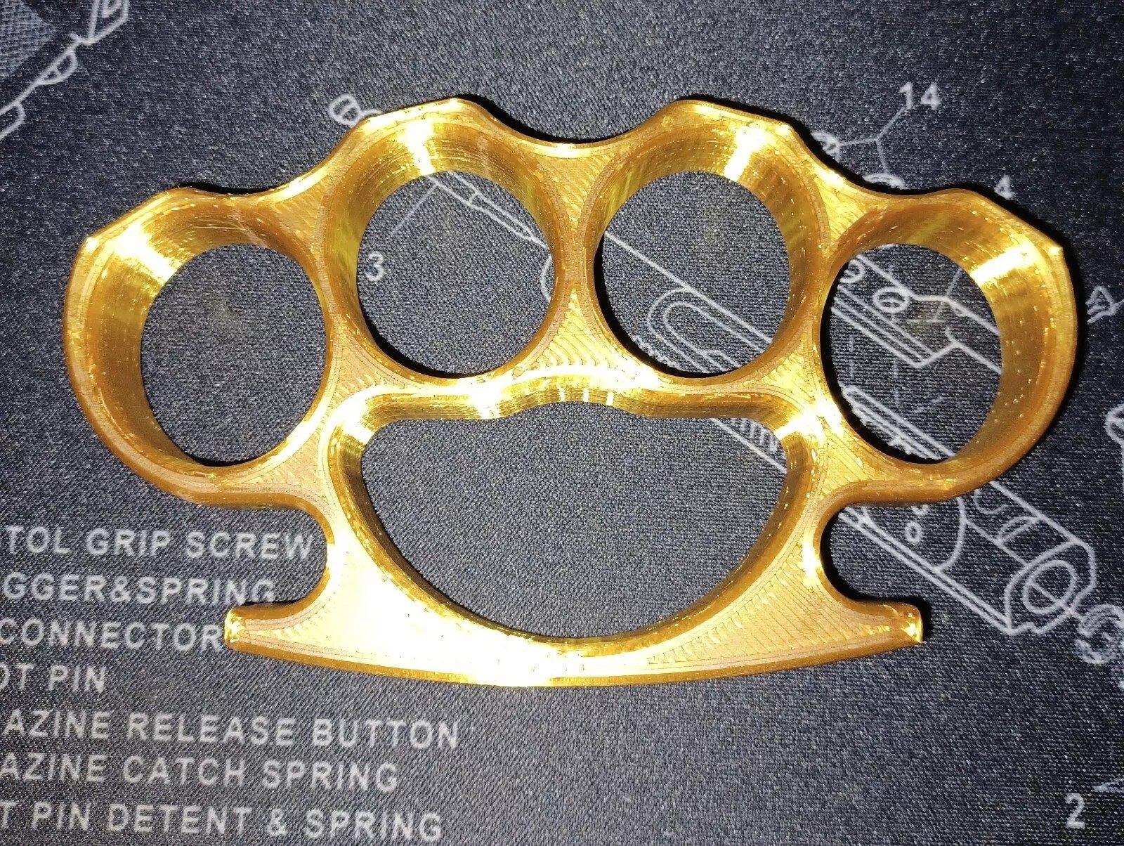 3D Printed Knuckles Gold Silk PLA for Cosplay, Props, or Even Self Defense NOT STEEL - Image 3