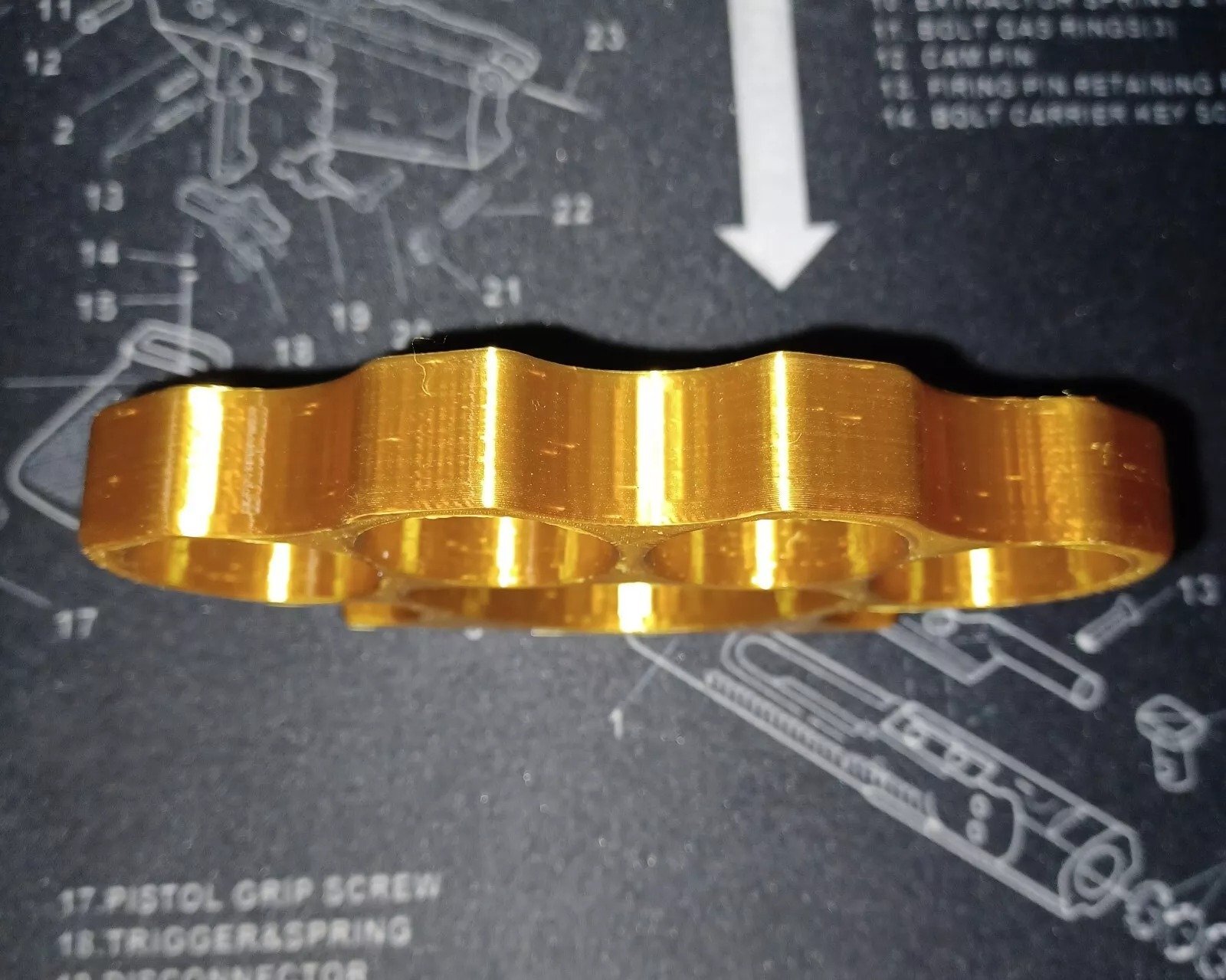 3D Printed Knuckles Gold Silk PLA for Cosplay, Props, or Even Self Defense NOT STEEL - Image 4