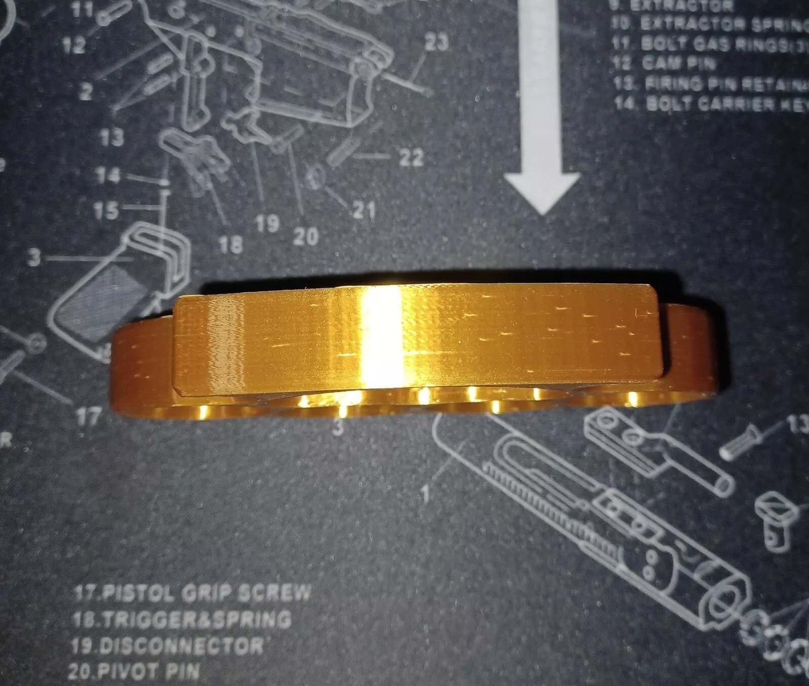 3D Printed Knuckles Gold Silk PLA for Cosplay, Props, or Even Self Defense NOT STEEL - Image 5