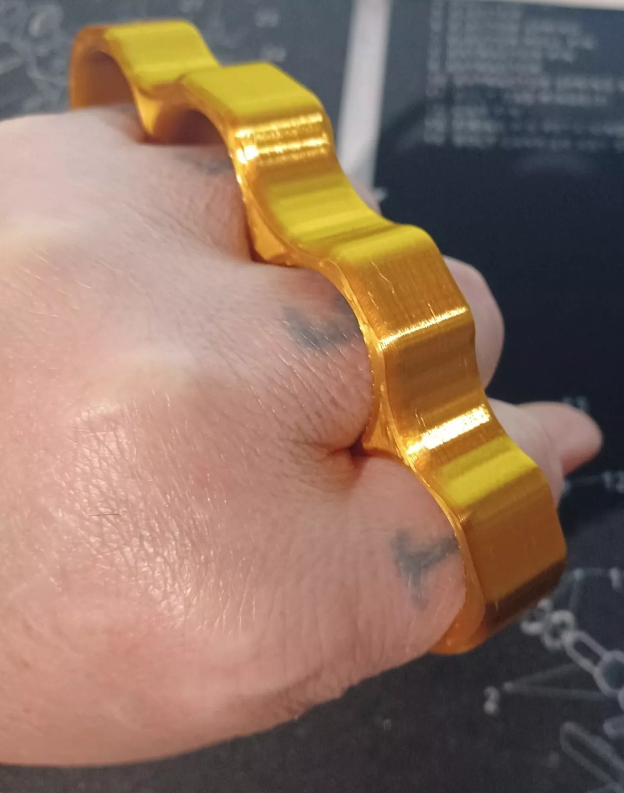 3D Printed Knuckles Gold Silk PLA for Cosplay, Props, or Even Self Defense NOT STEEL - Image 6