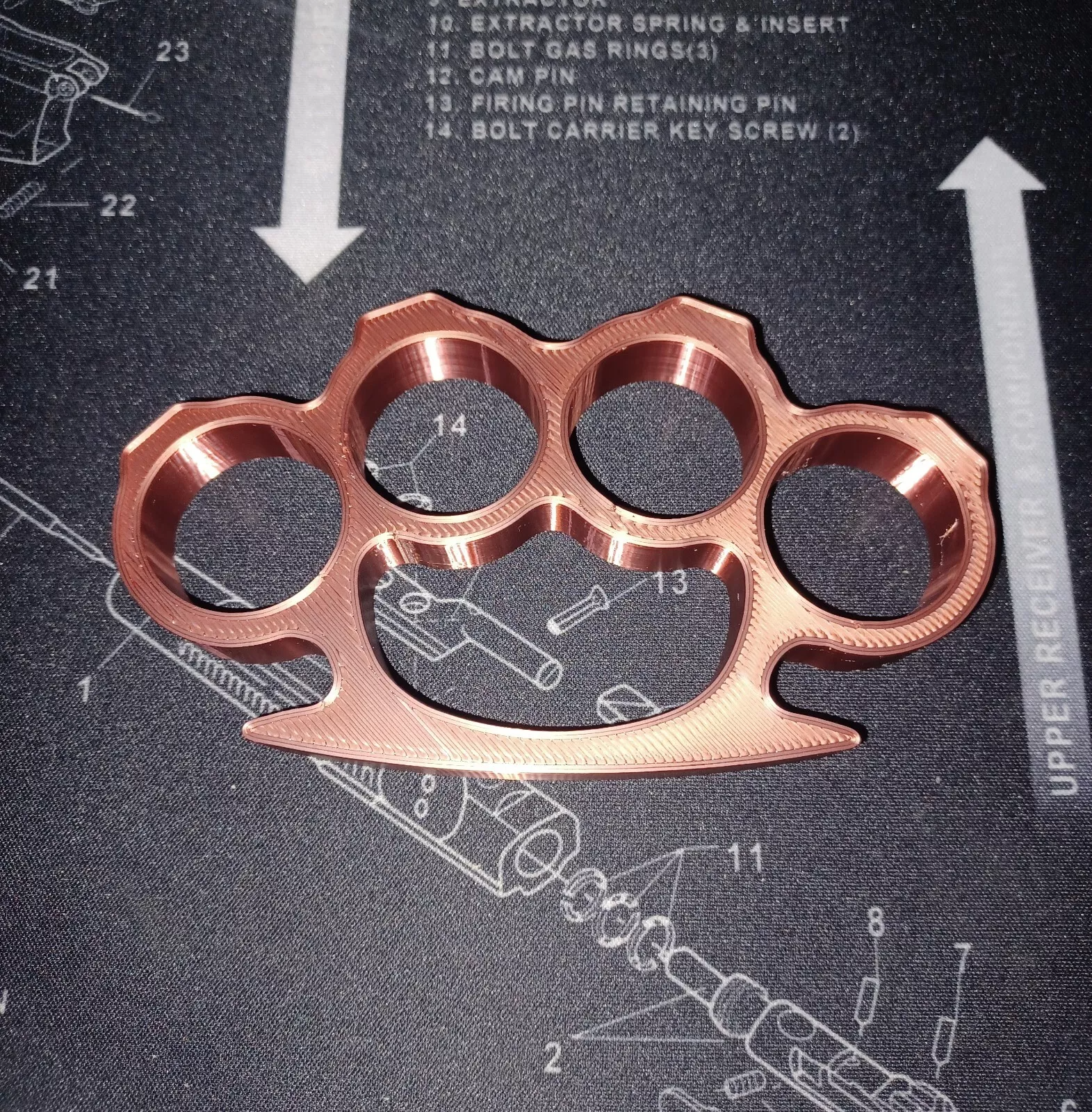 3D Printed Knuckles Copper Silk PLA N2 for Cosplay, Props, or Even Self Defense NOT STEEL