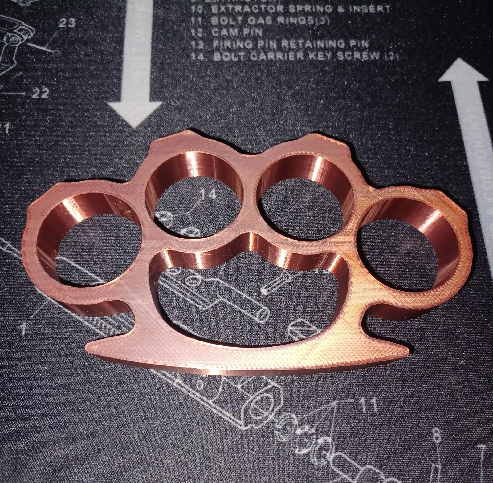 3D Printed Knuckles Copper Silk PLA N2 for Cosplay, Props, or Even Self Defense NOT STEEL - Image 2