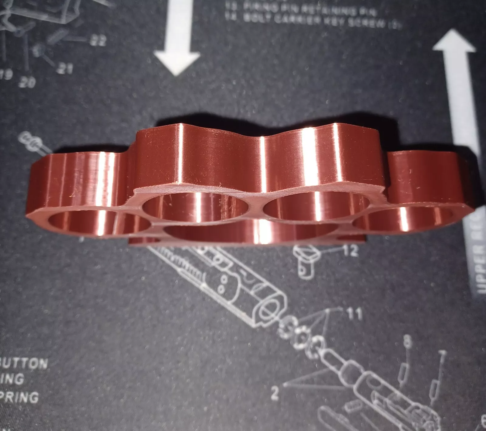 3D Printed Knuckles Copper Silk PLA N2 for Cosplay, Props, or Even Self Defense NOT STEEL - Image 3