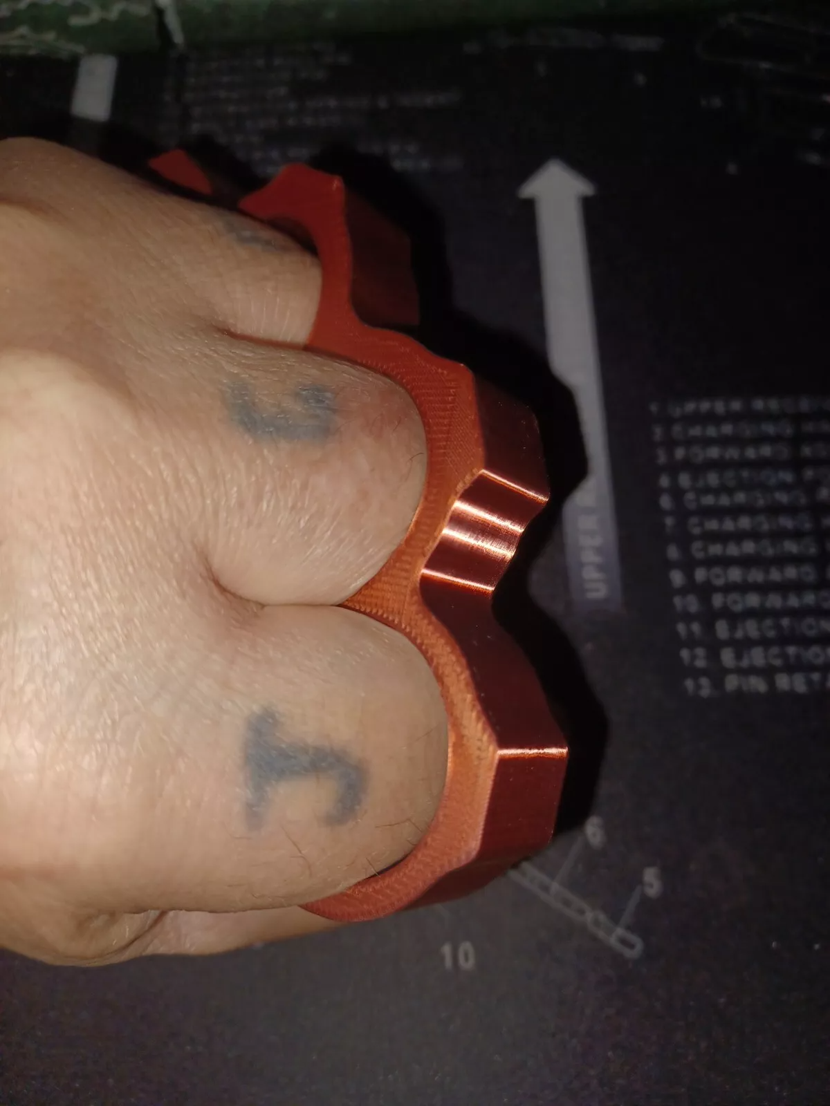 3D Printed Knuckles Copper Silk PLA N2 for Cosplay, Props, or Even Self Defense NOT STEEL - Image 5