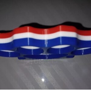  3D Printed Knuckles Tricolor Red White & Blue USA PLA for Cosplay, Props, or Even Self Defense NOT STEEL