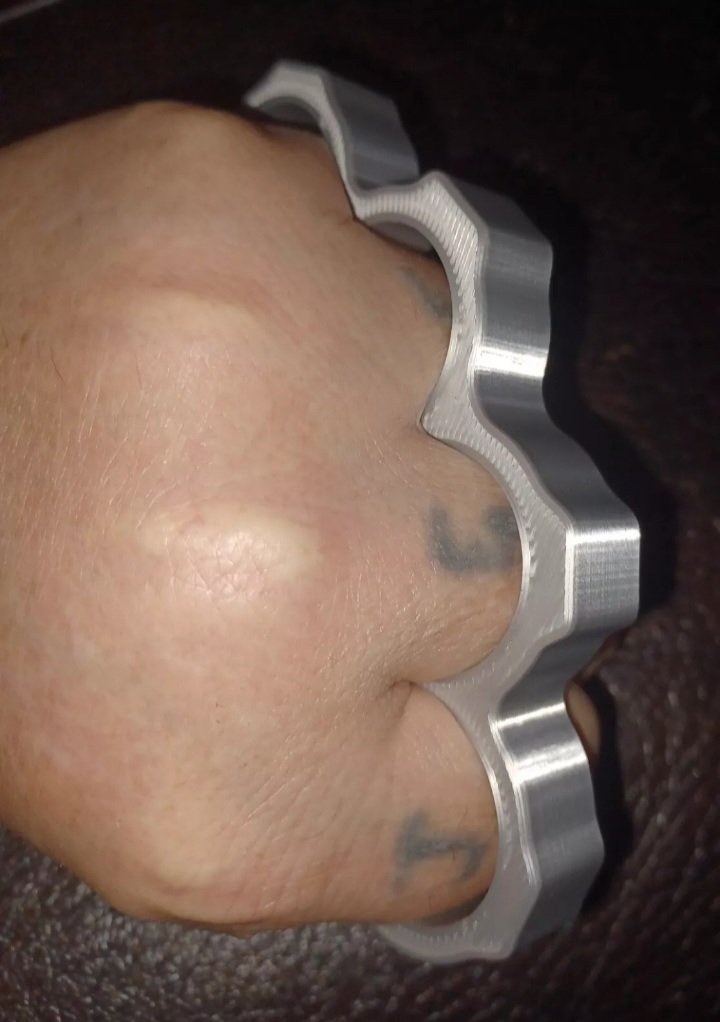 3D Printed Knuckles Silver Silk PLA N2 for Cosplay, Props, or Even Self Defense NOT STEEL - Image 5